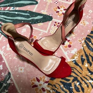 Boohoo Red Strappy Heels